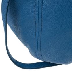 Pre Owned Prada Blue Vitello Daino Tote