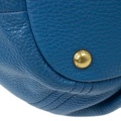 Pre Owned Prada Blue Vitello Daino Tote