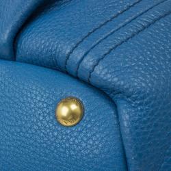 Pre Owned Prada Blue Vitello Daino Tote