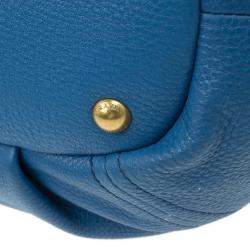 Pre Owned Prada Blue Vitello Daino Tote