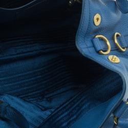 Pre Owned Prada Blue Vitello Daino Tote