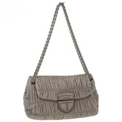 مملوكة مسبقًا Prada Grey Napa Gaufre Chain Shoulder Bag
