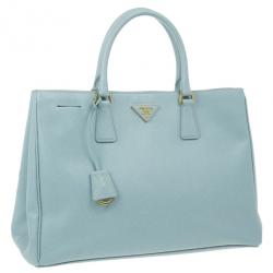 مملوكة مسبقًا Prada Blue Lago Saffiano Lux Large Tote