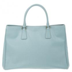 مملوكة مسبقًا Prada Blue Lago Saffiano Lux Large Tote