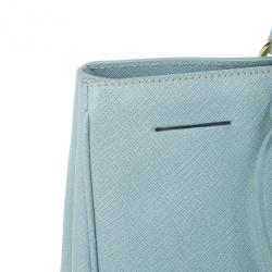 مملوكة مسبقًا Prada Blue Lago Saffiano Lux Large Tote