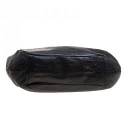 Pre Owned Prada Black Cervo Lux Leather Chain Tote