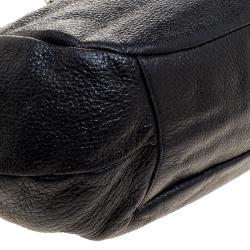 Pre Owned Prada Black Cervo Lux Leather Chain Tote