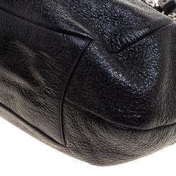 Pre Owned Prada Black Cervo Lux Leather Chain Tote