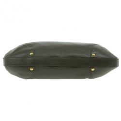 Prada Dark Green Vitello Daino Snap Hobo