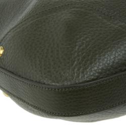 Prada Dark Green Vitello Daino Snap Hobo