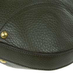 Prada Dark Green Vitello Daino Snap Hobo