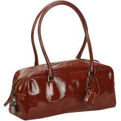Pre Owned Prada Brown Patent Leather Shoulder Bag