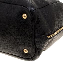 Pre Owned Prada Black Leather Vitello Diano Leather Side Zip Tote