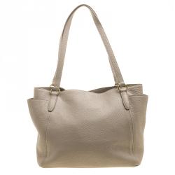 Pre Owned Prada Beige Vitello Daino Leather Shopper Tote