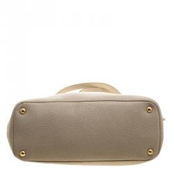 Pre Owned Prada Beige Vitello Daino Leather Shopper Tote