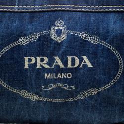 Pre Owned Prada Blue Denim Logo Tote 