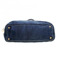 Pre Owned Prada Blue Denim Logo Tote 