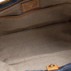 Pre Owned Prada Blue Denim Logo Tote 