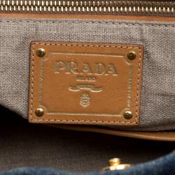 Pre Owned Prada Blue Denim Logo Tote 