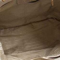 Pre Owned Prada Beige Denim Logo Tote 
