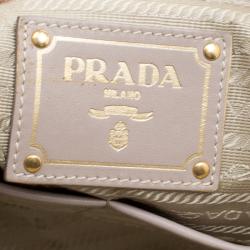 Pre Owned Prada Beige Denim Logo Tote 