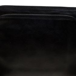 Pre Owned Prada Black Vitello City Leather Zip Clutch