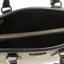 Pre Owned Prada Black Saffiano Lux Leather Parabole Tote