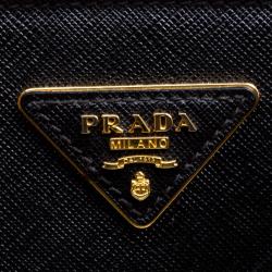 Pre Owned Prada Black Saffiano Lux Leather Parabole Tote