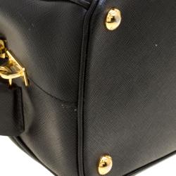 Pre Owned Prada Black Saffiano Lux Leather Parabole Tote