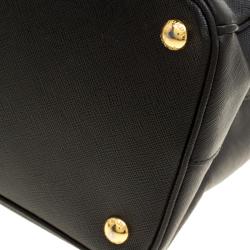 Pre Owned Prada Black Saffiano Lux Leather Parabole Tote