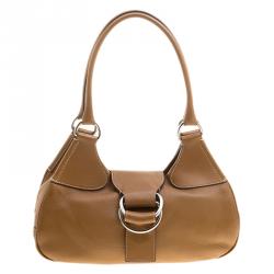 Pre Owned Prada Brown Leather Shoulder Bag