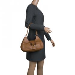 Pre Owned Prada Brown Leather Shoulder Bag