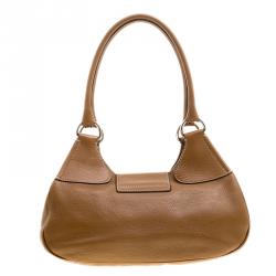 Pre Owned Prada Brown Leather Shoulder Bag