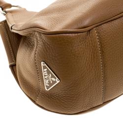 Pre Owned Prada Brown Leather Shoulder Bag
