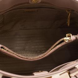 Pre Owned Prada Beige Saffiano Lux Leather Open Promenade Satchel