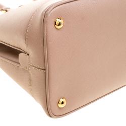 Pre Owned Prada Beige Saffiano Lux Leather Open Promenade Satchel