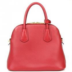 Prada Red Saffiano Leather Top Handle Bag