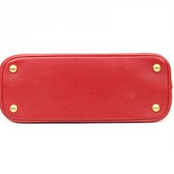 Prada Red Saffiano Leather Top Handle Bag