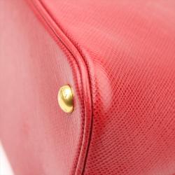 Prada Red Saffiano Leather Top Handle Bag