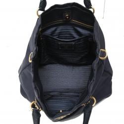 Pre Owned Prada Navy Blue Tessuto Nylon Shopper Tote