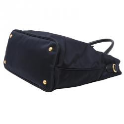 Pre Owned Prada Navy Blue Tessuto Nylon Shopper Tote