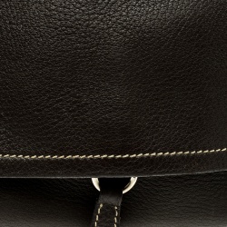 Pre Owned Prada Brown Vitello Daino Leather Pochette Shoulder Bag