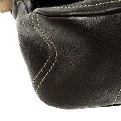 Pre Owned Prada Brown Vitello Daino Leather Pochette Shoulder Bag