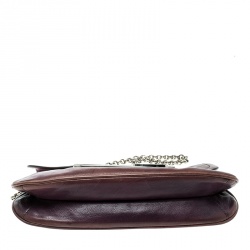 Pre Owned Prada Purple Leather Chain Shoulder Bag