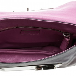 Pre Owned Prada Purple Leather Chain Shoulder Bag
