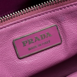 Pre Owned Prada Purple Leather Chain Shoulder Bag