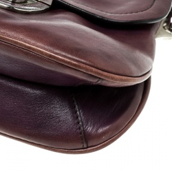 Pre Owned Prada Purple Leather Chain Shoulder Bag