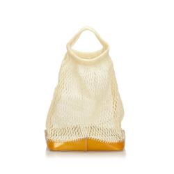 Pre Owned Prada White Thread Mesh Everyday Bag