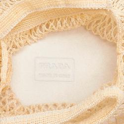 Pre Owned Prada White Thread Mesh Everyday Bag