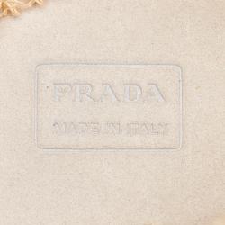 Pre Owned Prada White Thread Mesh Everyday Bag